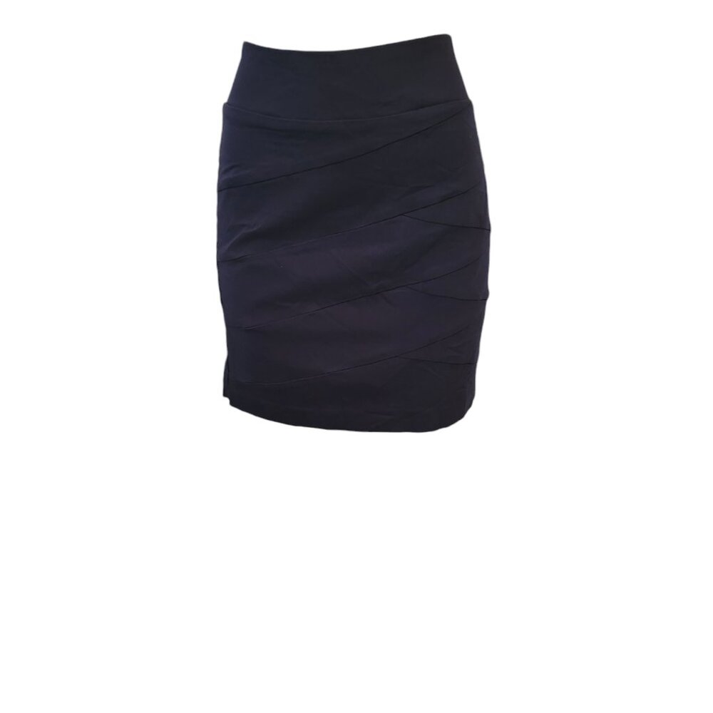 Soulmates Dark Blue Straight Pull On Pencil Midi Skirt
